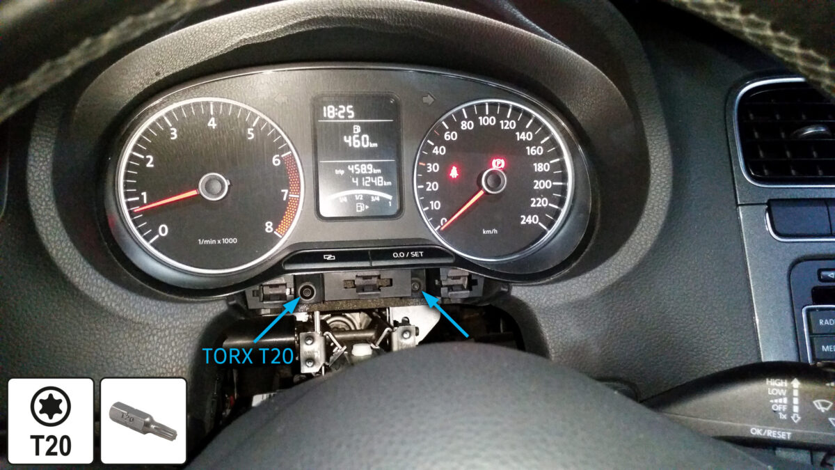 Polo 6R removing instrument cluster
